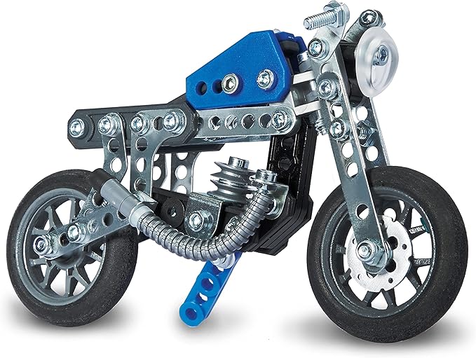 MECCANO Erector 5 in 1 Model Building Set - Motorcycles 174 Pieces for Ages 8 and up STEM Construction Education Toy
