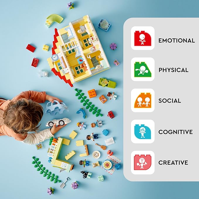 LEGO DUPLO Town 3 in 1 Family House 10994 Educational STEM Building Toy Set for Toddlers Ages 3 and Up for Kids Car Toy and 3 Floor House Lets The Whole Family Build Play and Learn