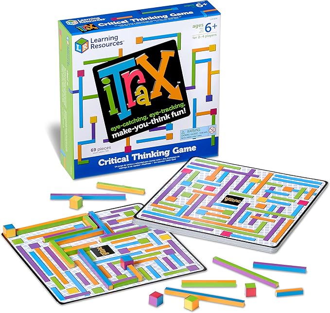 Learning Resources iTrax Critical Thinking Game - 69 Pieces Ages 6+ Brainteaser Games for Kids Develops Critical Thinking Skills Board Games