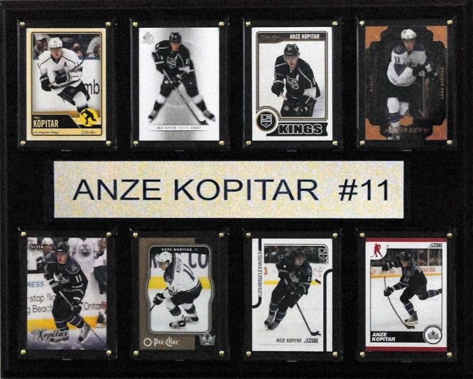 NHL Los Angeles Kings Anze Kopitar 8-Card Plaque 12 x 15-Inch Brown