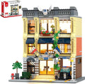 City Police Station Building Set Compatible with Lego Retro Modular 3-Story Architecture with LED Lights Realistic Street Scene Display for Adults &amp Teens (1445 Pieces)