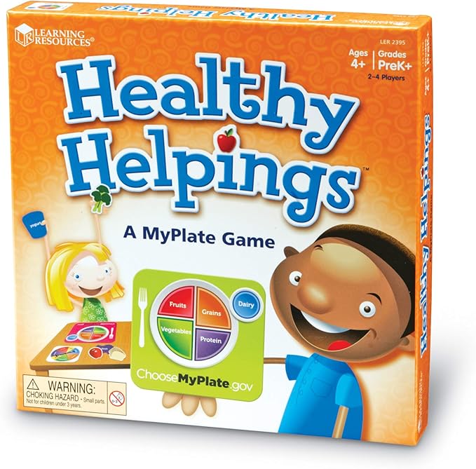 Learning Resources Healthy Helpings A Myplate Game 2-4 Players 56 Piece Set Ages 4+ (Pack of 4)