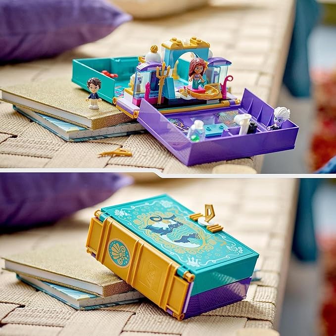 LEGO Disney Princess The Little Mermaid - Story Book Building Kit with Disney Princesses Gift for Children from 5 Years with Ariel Prince Eric and Ursula Plus Crab Figure by Sebastian 43213