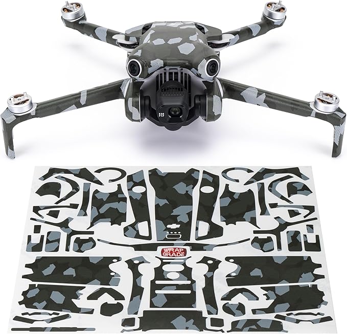 WRAPGRADE Skin Stickers Compatible with DJI Mini 4 Pro | Full Wrap (Army Green Dot Camo)