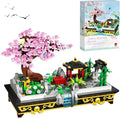 Cherry Blossom Tree Building Set Japanese Sakura Bonsai Block Flowers House Mini Bricks Building Kit Home Office Decoration Creative Toys Gift for Adults Teens Children Kids 8+ 1008 pcs