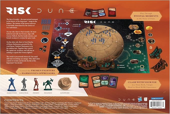 Risk: Dune Strategy Board Game for Dune Fans War Game Based on the Dune Movie Franchise Official Dune Merchandise &amp Collectible Ages 10 &amp Up 2 or 4 Players 60+ Minutes Play Time