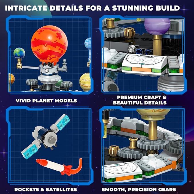 Solar System Model Toy Building Set Compatible with Lego Space Exploration STEM Toy with 8 Planets &amp Rocket Educational Astronomy Building Set for Teens Adults and Space Lovers (964 PCS)