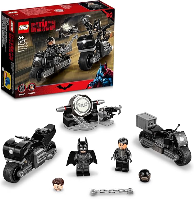 Lego DC Batman: Batman &amp Selina Kyle Motorcycle Pursuit 76179 Building Kit Cool Super-Hero Toy for Kids Aged 6+ (149 Pieces)
