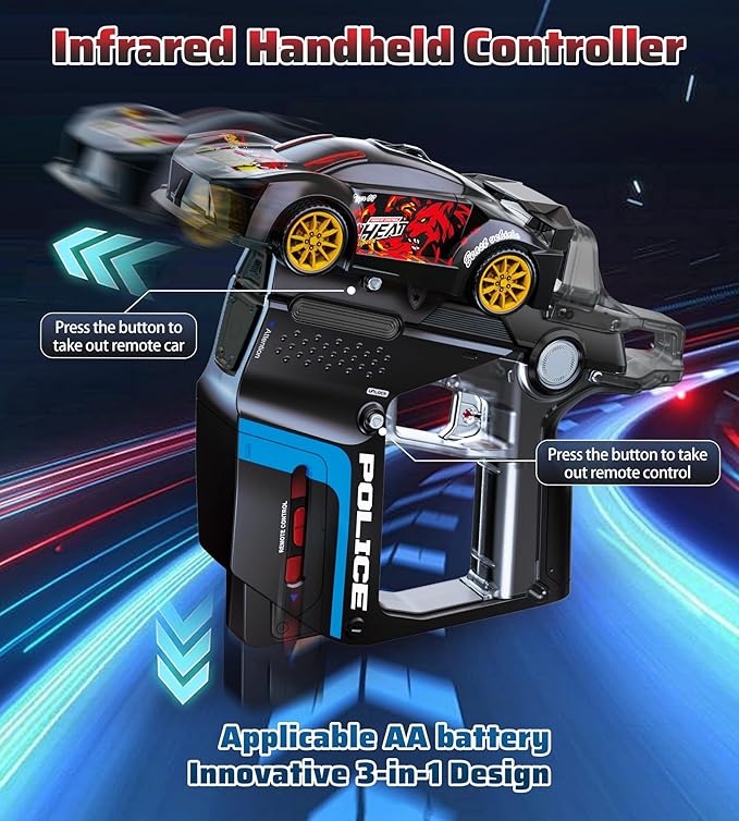 Interactive Battle RC Car Set - RC Drift Car Innovative Ejection Launcher with Dual Remotes 2.4G Sensor Chase Game Parent-Child Interactive Toy Car for Kids Ages 6+