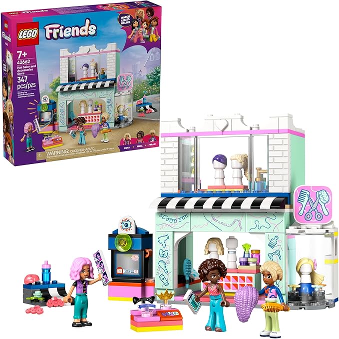 LEGO Friends Hair Salon and Accessories Store Toy Building Set - Hair Salon Toy for Girls and Boys Ages 7+ - Gift Idea for Kids Birthday - with 3 Minidolls - 42662