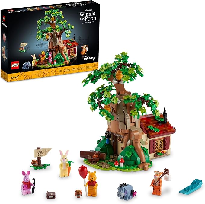 LEGO Ideas Disney Winnie The Pooh 21326 Building Set - Home Décor Collectible Gift with Piglet Minifigure and Eeyore Figure Pooh Bear House Opens for Easy Access Classic Display Model for Adults