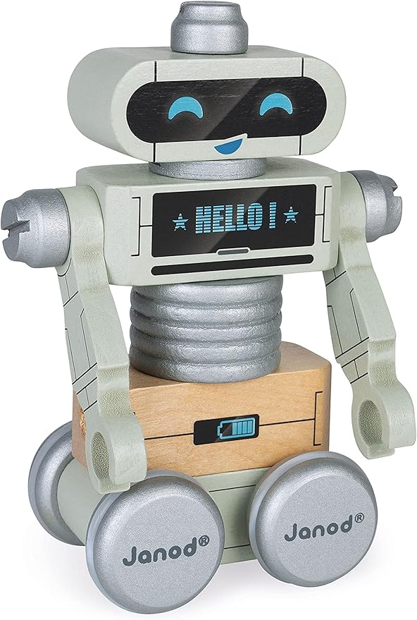 Janod Brico'kids Take-Apart DIY Robots 53 Piece Set – Ages 3 Years+ - J06473