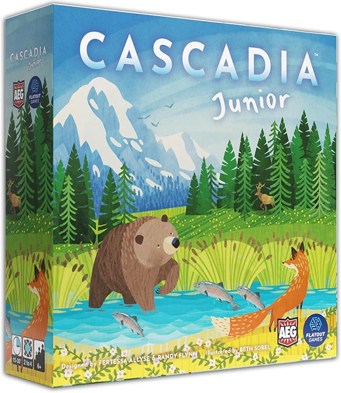 AEG &amp Flatout Games | Cascadia Junior - Based on The Award-Winning Board Game Cascadia | 2-4 Players | Ages 6+ | Easy to Learn | Quick to Play |