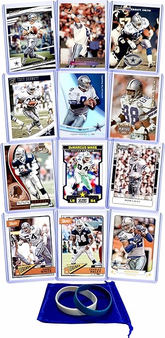 Dallas Cowboys Legends Cards: Roger Staubach Troy Aikman Emmitt Smith Tony Dorsett Tony Romo Michael Irvin Deion Sanders DeMarcus Ware Bob Lilly Randy White Charles Haley and Jason Witten (