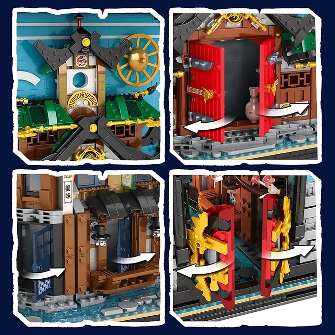 Reobrix Ninja-Themed Bookend Building Set with LED Lights - 2850PCS Book Nook Model Kit Bookshelf Decor for Adults 14+ STEM Gift for Anime Fans（66029）