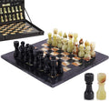 Marble Chess Set for Adults 12 Handmade Black &amp Green Onyx Board Game with 32 Chess Pieces 2 Extra Queens &amp Storage Box Luxury Travel Game Elegant for Home Decor