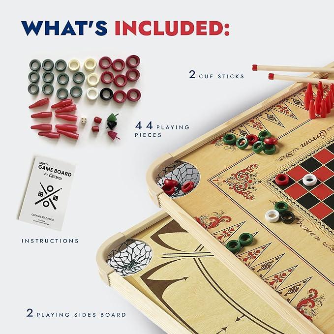 Carrom Board Game Set — Large Board Games for Adults &amp Children — Over 85 Board Games for Family Game Night — All in One Board Game Set