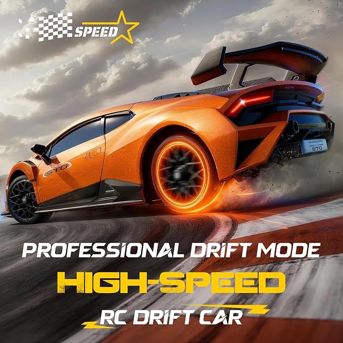 Lamborghini Remote Control Car 1:18 Scale Officially Licensed Lamboghini Toy Car Cool RC Cars Toys for 4 5 6 7 8 9 10 11 12 Year Old Boys Kids Adults Gifts15km/h Fast RC Drift Car (Orange)