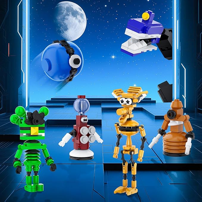 6 in 1 MST3KK Robot Building Set for Fans Tom Servo Crow Robot Model Set of 6 Cartoon Collectible Bricks Toys Halloween Christmas Creative Gift for Adults Kids Boys Girls 6+ 273 Pcs