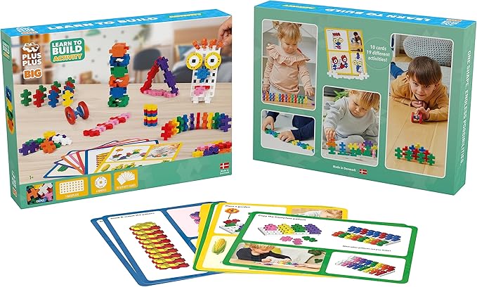 Plus Plus - Learn to Build Big Activity Set 130 Pieces - Construction Building Stem Toy Large Puzzle Blocks for Toddlers and Preschool