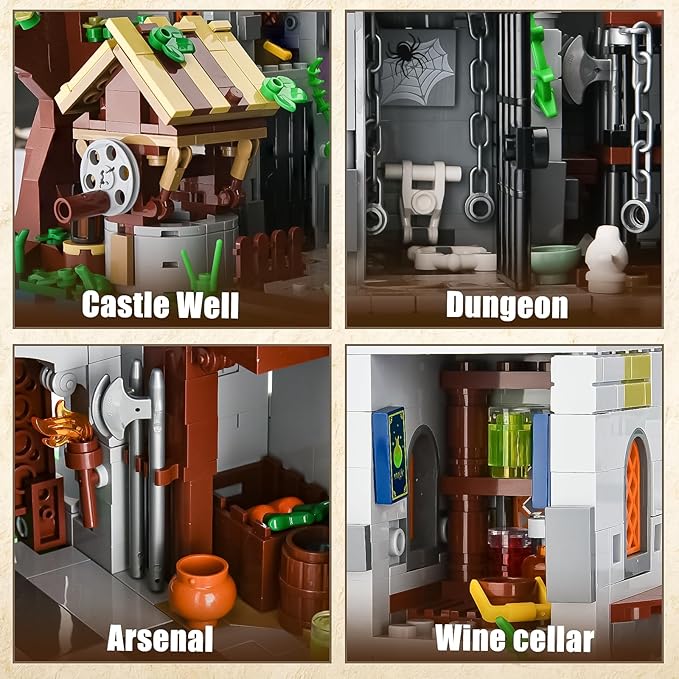 BNG Medieval Castle Building Set for Adult2 in 1 Knights Castle Building BlocksHouse Architecture Collection ToyHome Office Decor and Creative Gift for Teen 14+(2568PCS)