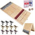 Large 23 inches Horse Race Board Game Premium Durable Foldable Wooden Box Horse Racing Game with 11 Retro Metal Horses 2 Dices and 2 Playing Cards Fun Family Night Games for Adults Kids