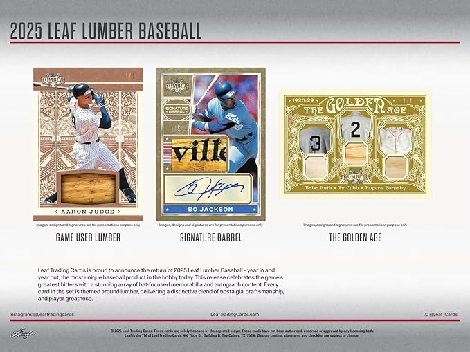 2025 Leaf Lumber Baseball Hobby Trading Card Box (One Autograph Per Box)