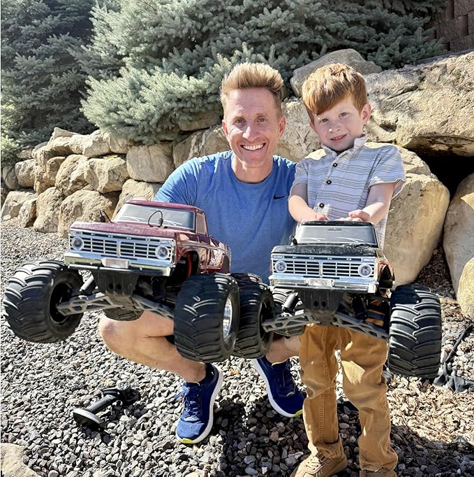 BEEZRC FMS RC Rruck 1/10 Ford F100 Officially Licensed Monster Truck 2WD High Speed Off-RoadRC Rock CrawlerHobby Grade RC Climbing Car Remote Control Car for Adults RS no Battery (First Blood)