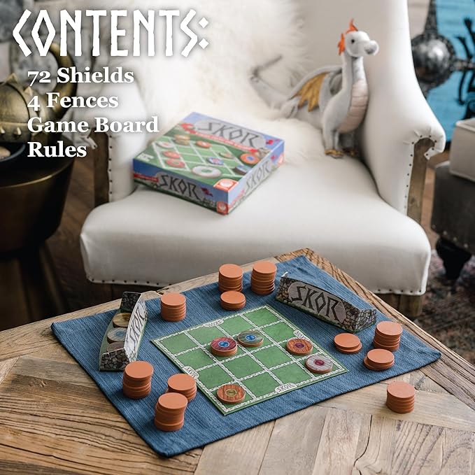 MindWare Skor: A Stacking Strategy Board Game for Kids Ages 6 &amp Up - Family-Friendly Color-Matching Shield-Collecting Games for Families &amp Classrooms - 2 to 4 Players 30-Min Playtime