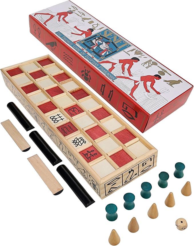WE Games Senet Egyptian Board Game – Handcrafted Solid Wood Senet Set for Historical Education Cultural Appreciation &amp Strategy – Ancient Game for Friends