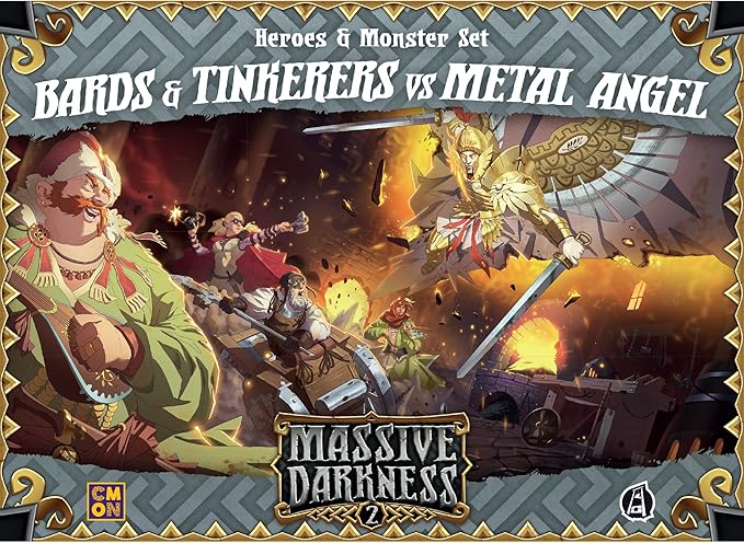 Massive Darkness 2 Bards and Tinkerers Vs. Metal Angel Heroes and Monsters Expansion | Cooperative Strategy Game for Adults and Teens | Ages 14+ | 1-6 Players | Avg. Playtime 60 Mins | Made by CMON
