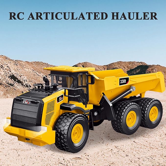 RC Dump Truck Remote Control Dump Truck 11 Channel with Lights/Sounds/2 Batteries for Adults RC Construction Vehicles Toys for Boys Kids 1:16 Scale RC Dump Truck Toys