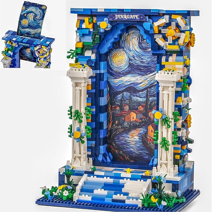 1745PCS Illusionary Starry Sky Gate Micro Mini Building BlocksIdeas Dearm Starry Night Space Gate Collection ConstructionCreative Choice for 14+ Boys Girls or Adults