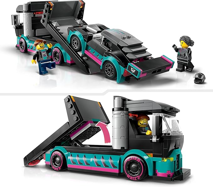 LEGO 60406 City Autotransporter mit Rennwagen 2 Minifiguren Laderampe