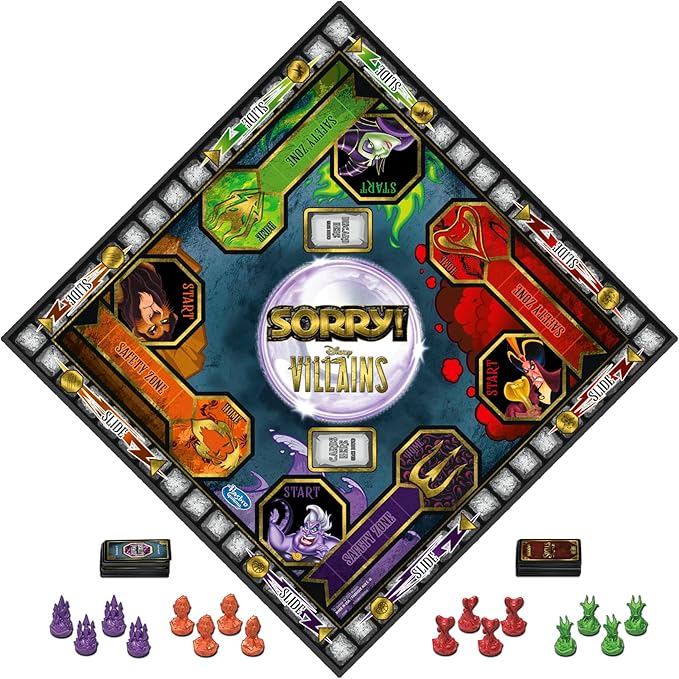 Hasbro Gaming Sorry! Board Game: Disney Villains Edition Kids Game Family Games for Ages 6 and Up (Amazon Exclusive)