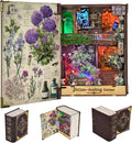 Magic Book Nook Building Set with Light Booknook Building Toys for Bookshelf Home Decor DIY Miniature House Model Kit Gifts for Adults (Potion-Making Edition)