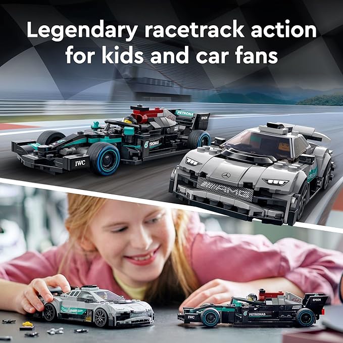 LEGO Speed Champions Mercedes-AMG F1 W12 E Performance &amp Project One Toy Car Set Mercedes Model Car Building Kit Collectible Race Car Toy Great Car Gift for Kids and Teens 76909