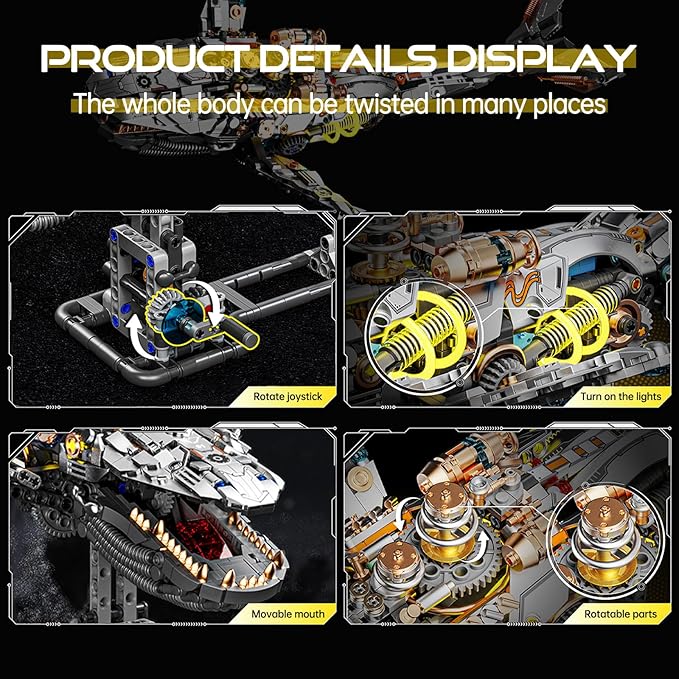Mechanical Whale Building Set Sea Animal Building Block Toy Movable Ocean Animal with Display Stand Home Decor Gift for Adults Teens（1388PCS）