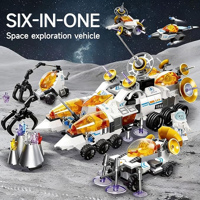 6-Pack Spaceship Building Set for Kids 4+ Years ChristmasBirthday Construction Toy Gift.