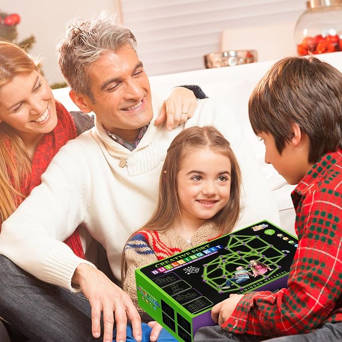 Glow In The Dark Fort Building Kit for KidsSTEM Construction Toys Educational Gift for 4 5 6 7 8 9 10 11 12 Years Old Boys and GirlsUltimate Creative Set for Indoor &amp Outdoors Activity140 Pcs