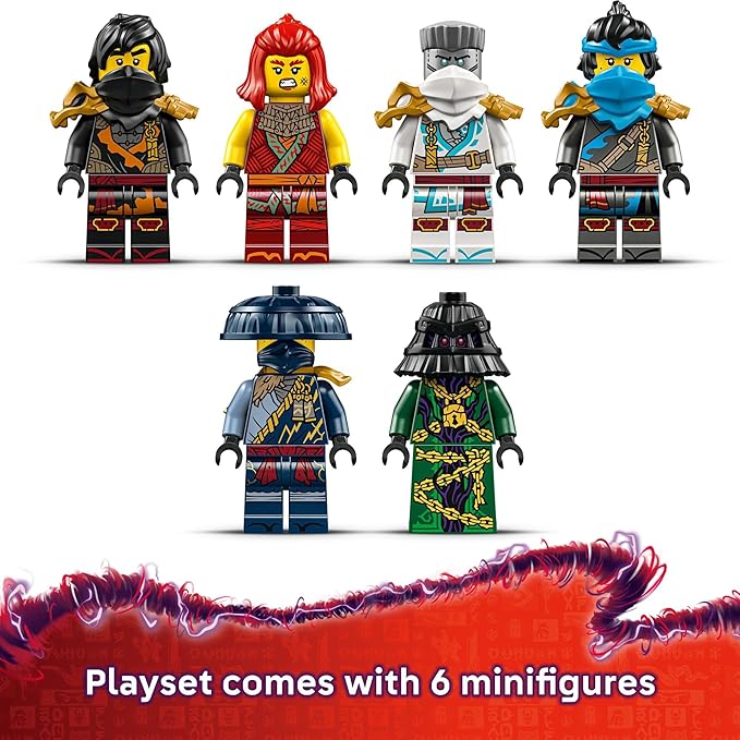 LEGO NINJAGO The Temple Bounty Building Toy - Multi-Level Boat W/6 Ninja Toy Minifigures for Kids Ages 14+ - Model Building Kit with Display Stand - Dragons Rising Gift for Teen Boys &amp Girls - 71