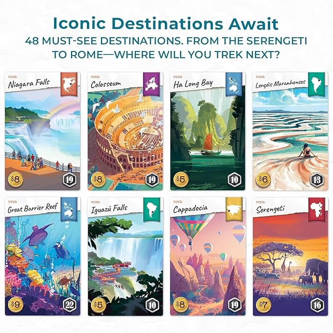 Underdog Games Trekking the World 2nd Edition - Award-Winning Board Games for Kids &amp Adults Ages 12+ - Easy-to-Learn Strategy Journey for Globetrotters Perfect for Family Game Night &amp Educati