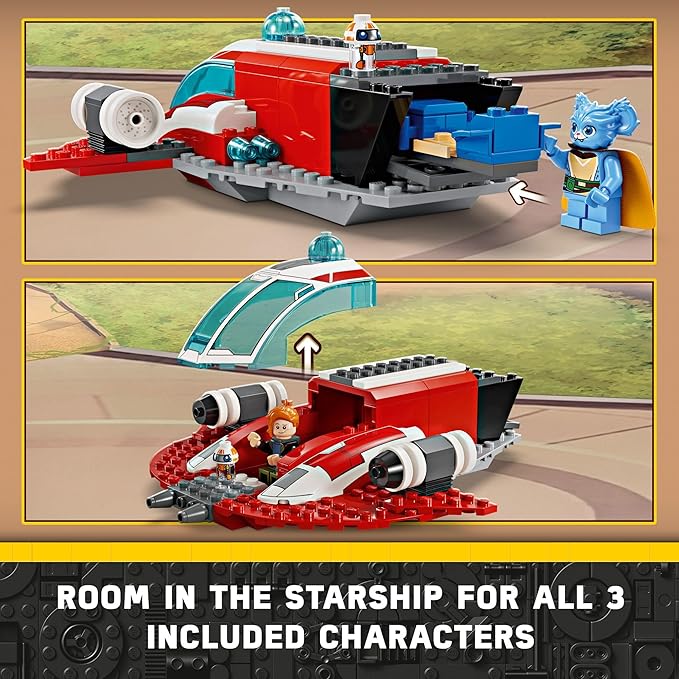 LEGO Star Wars: Young Jedi Adventures The Crimson Firehawk Kids’ Starter Set Buildable Toy Starship Speeder Bike Vehicle 3 Characters Gift Idea for Boys and Girls Aged 4 and Up 75384