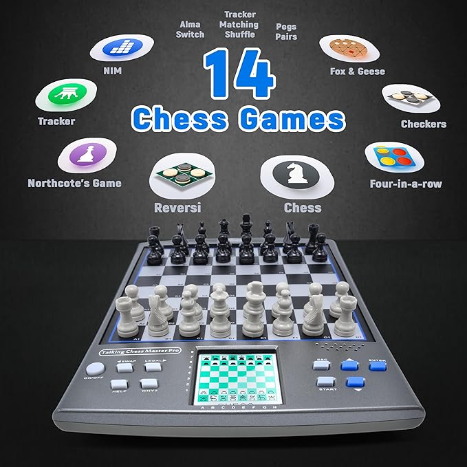 iCore Electronic Chess Set Talking Computer Chess Board 100 Preset Exercises 5 Levels 40 Famous Electronic Chess Games for Kids &amp Adults