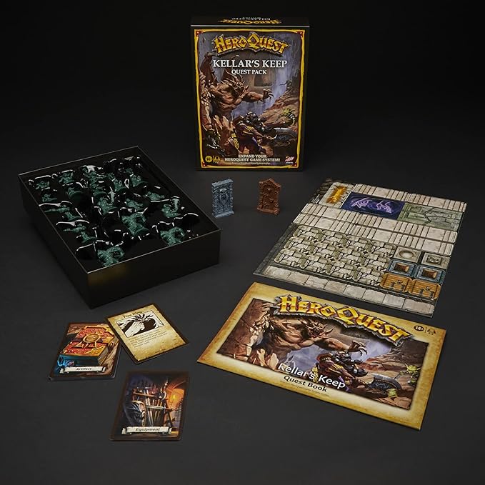 Hasbro Gaming Avalon Hill HeroQuest Kellar's Keep Expansion Dungeon Crawler Board Game for Ages 14 and Up 2-5 Players Requires HeroQuest Game System to Play