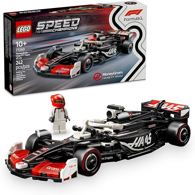 LEGO Speed Champions MoneyGram Haas F1 Team VF-24 Race Car Toy - Building Set for Kids Boys &amp Girls Ages 10+ - Toy Car for F1 Fans - Gift Idea for Birthday - 77250