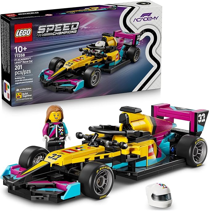 LEGO Speed Champions F1 ACADEMY Race Car Building Toy - Pretend Play Racing Vehicle W/ F1 ACADEMY Minifigure - Play &amp Display Toy Car for Boys &amp Girls Ages 10+ - Gift Idea for Birthdays - 772