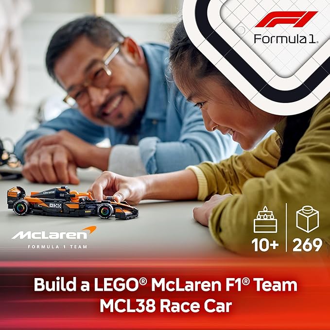 LEGO Speed Champions McLaren F1 Team MCL38 Race Car Toy - Building Set for Kids Boys &amp Girls Ages 10+ - Toy Car for F1 Fans - Gift Idea for Birthday - 77251