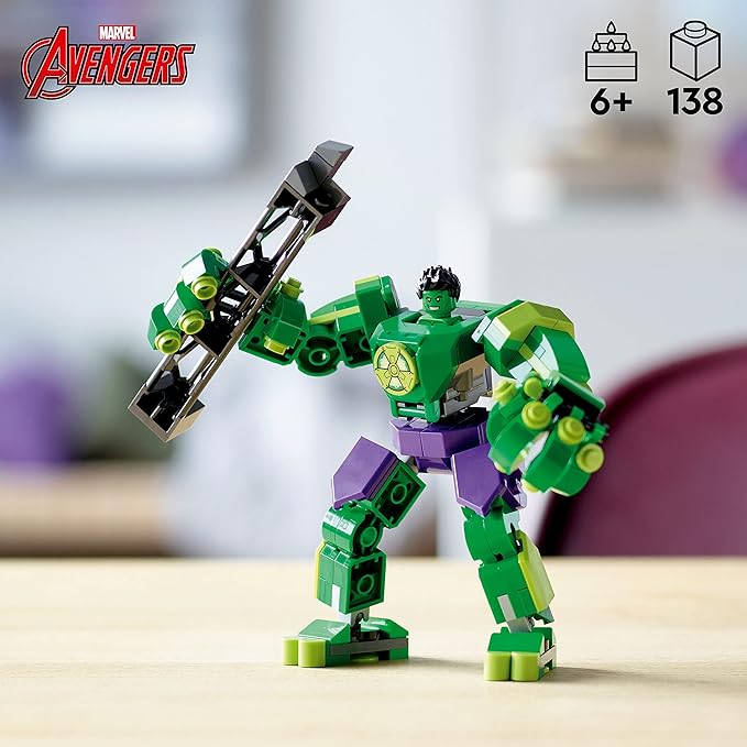 LEGO Marvel Hulk Mech Armor 76241 Avengers Action Figure Set Collectable Super Hero Buildable Toys for Boys and Girls Ages 6 Plus Gift Idea