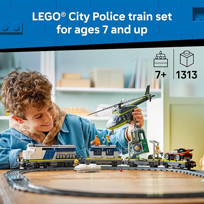 LEGO City Police Train Heist Building Toy - Train Set with Police Car Toy for Boys &amp Girls Ages 7+ - Pretend Play Set for Kids - Gifts for Birthdays - 60508